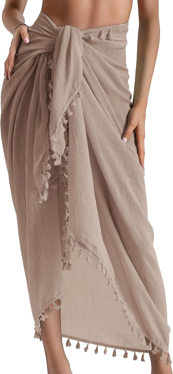 Eicolorte sarong cover up tied as a wrap skirt