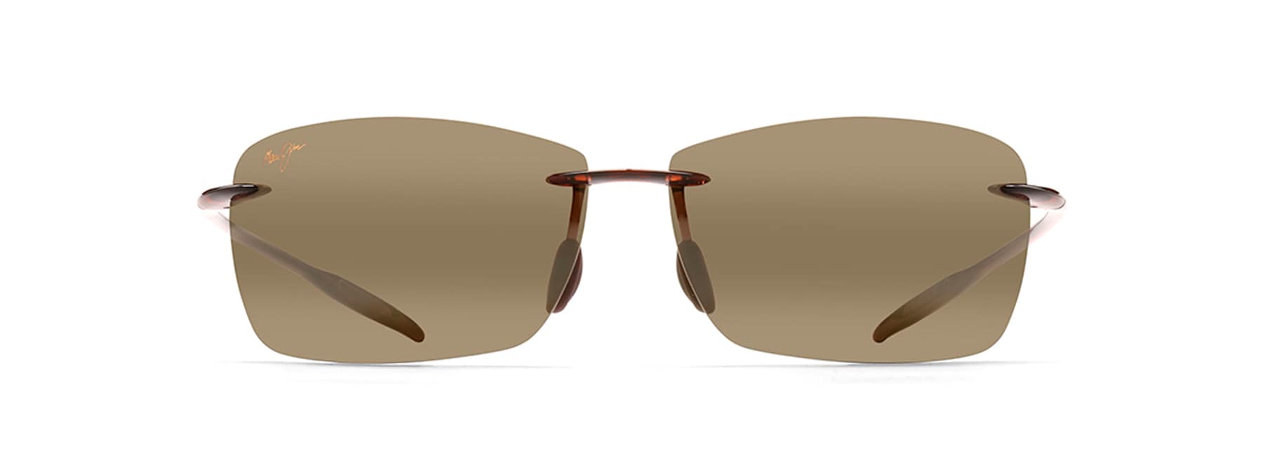 Maui Jim Lighthouse sunglasses front view, Rootbeer frame with HCL Bronze lenses