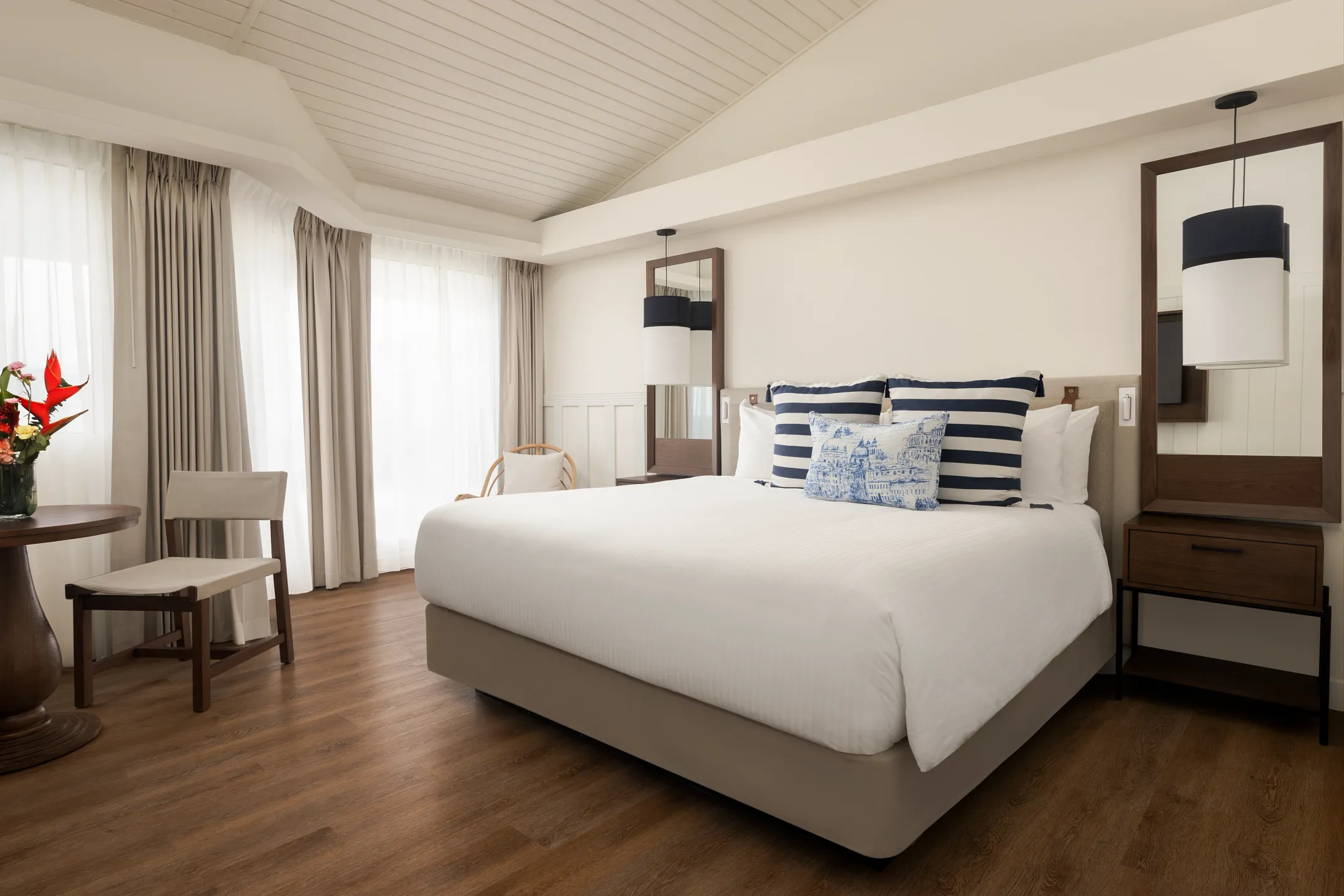 Renovated junior suite with king bed at Secrets St. Lucia Resort & Spa