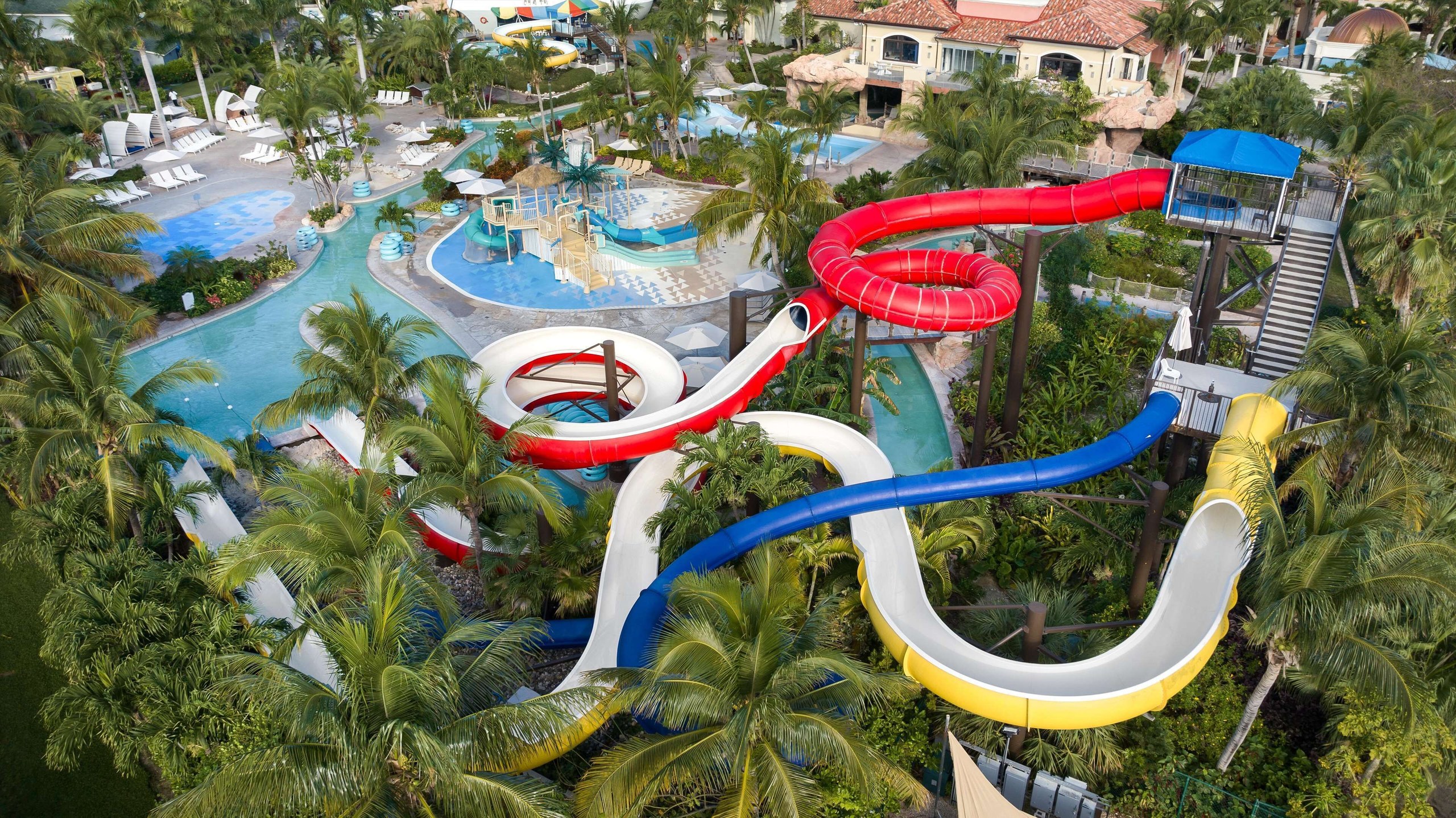 The Pirates Island Waterpark with slides and pools at Beaches Turks and Caicos